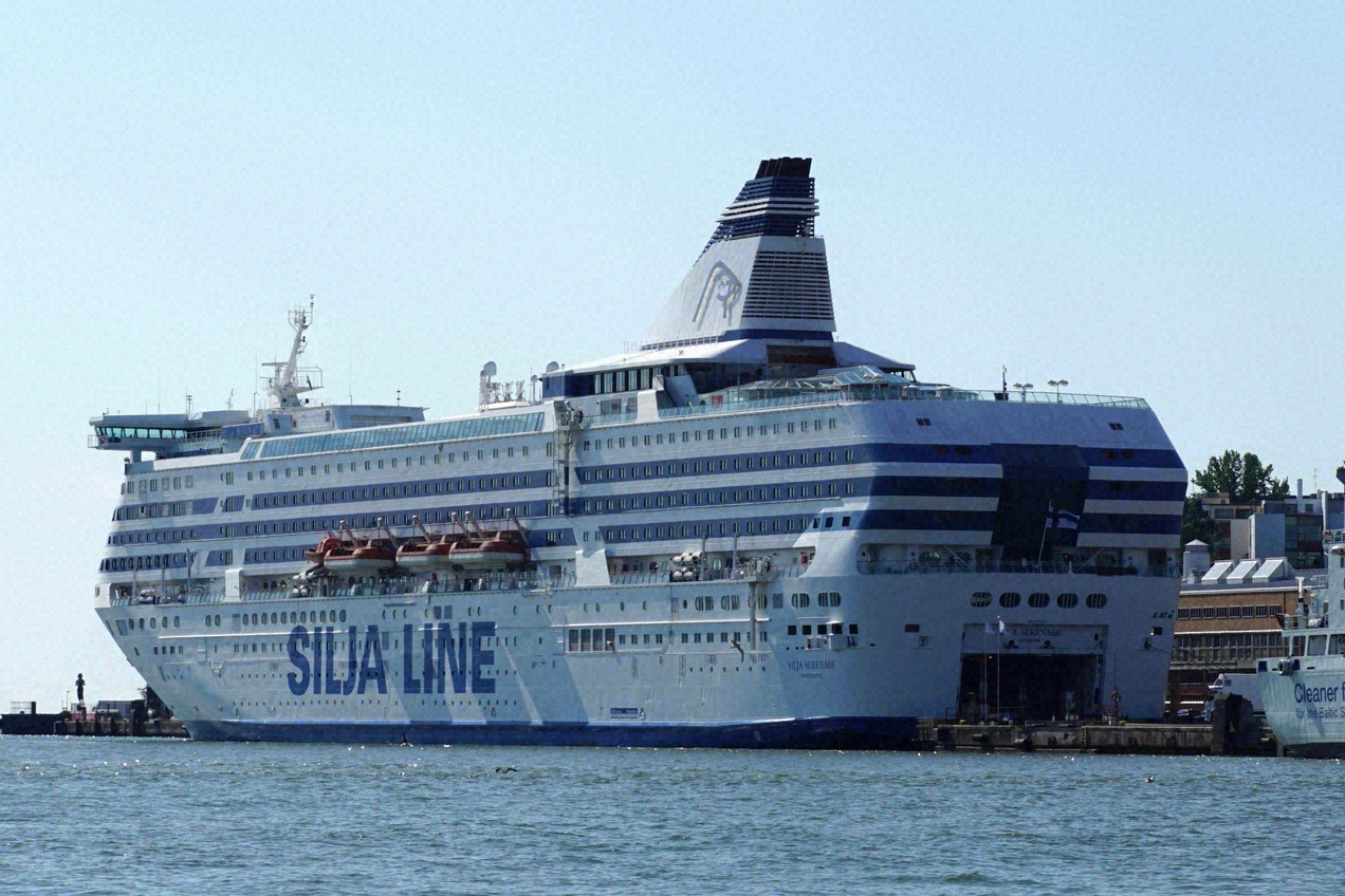 The Silja Serenade in the South Harbour of Helsinki, where the overnight ferries to Stockholm depart.