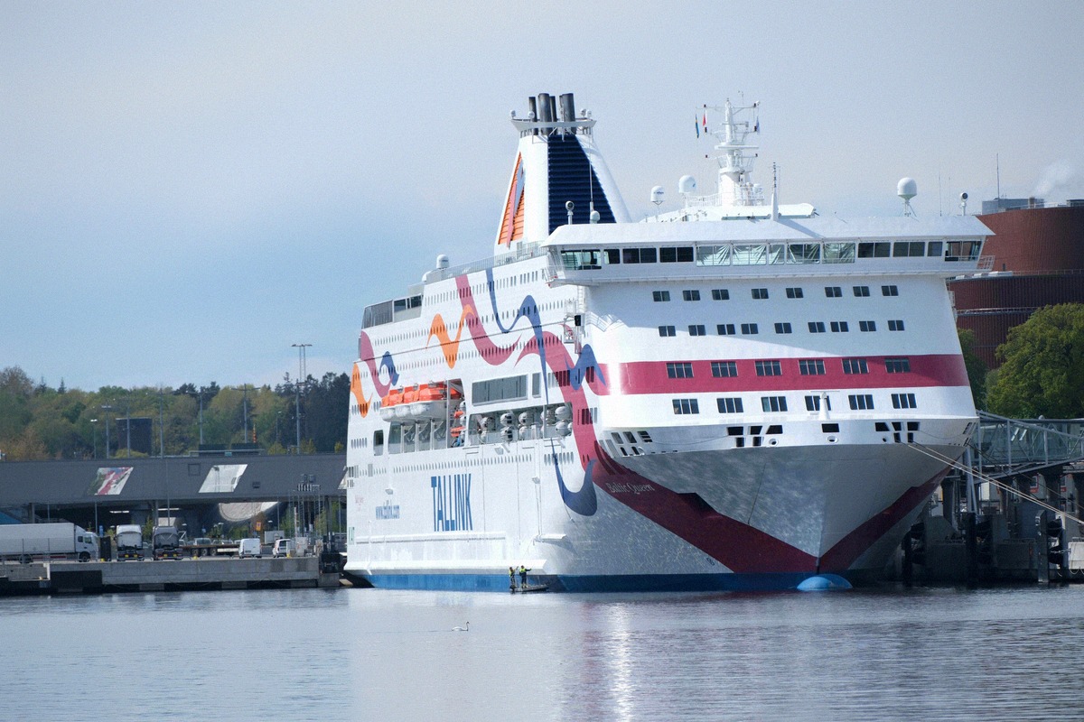 The Baltic Queen at the ferry terminal in Stockholm.